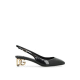 Dolce & Gabbana Black Calfskin Mid Heel Pumps