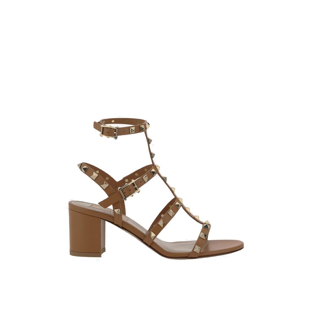 Valentino Garavani Brown Calfskin Strap-On Sandals