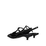 Miu Miu Black Calfskin Mid Heel Pumps