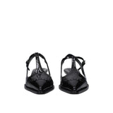 Miu Miu Black Calfskin Mid Heel Pumps