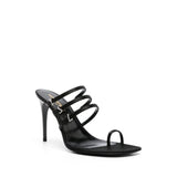 Saint Laurent Black Silk Stiletto Heel Sandals