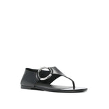 Saint Laurent Black Calfskin Strap-On Sandals
