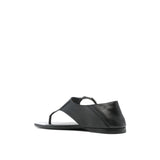 Saint Laurent Black Calfskin Strap-On Sandals
