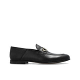 Salvatore Ferragamo Black Calfskin Slip-On Loafers