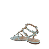 Valentino Garavani Blue Calfskin Strap-On Sandals