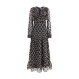 Kristina Ti Black Silk Long Dress