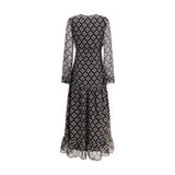 Kristina Ti Black Silk Long Dress