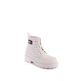 Tommy Hilfiger Beige Recycled Cotton Lace-Up Boots