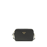 Prada Black Calf Leather Bos Taurus Shoulder Bag