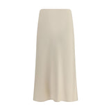 Brunello Cucinelli Cream Acetate Midi Skirt