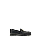 Fendi Black Calf Leather Bos Taurus Slip-On Loafers