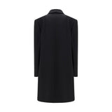 The Row Black Fleece Wool Coat