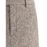 Brunello Cucinelli Brown Fleece Wool Long Skirt