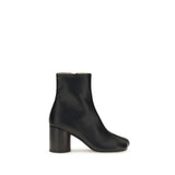 MM6 Black Calf Leather Bos Taurus Ankle Boots