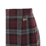 Dolce & Gabbana Bordeaux Wool Mini Skirt