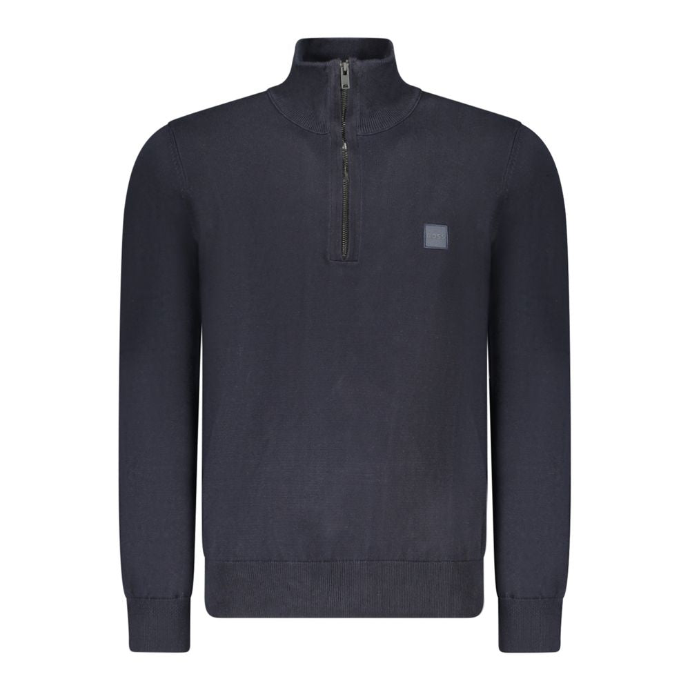 Hugo Boss Blue Cotton Men Sweater