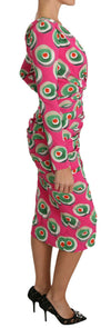 Dolce & Gabbana Pink Silk Cup Cake Sheath StretchDress
