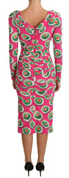 Dolce & Gabbana Pink Silk Cup Cake Sheath StretchDress