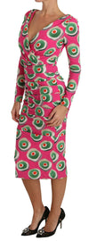 Dolce & Gabbana Pink Silk Cup Cake Sheath StretchDress
