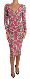 Dolce & Gabbana Pink Silk Cup Cake Sheath StretchDress