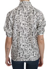 Dolce & Gabbana White Musical Instrument Collared BlouseShirt