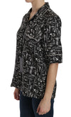 Dolce & Gabbana Black Musical Instrument Print SilkTop