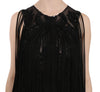 John Richmond Black Silk Beaded Sequined Sheer Dress