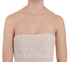 John Richmond Beige Beaded Silk Short Mini GownDress