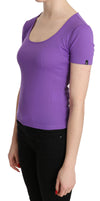GF Ferre Purple 100% Polyester Short Sleeve TopBlouse