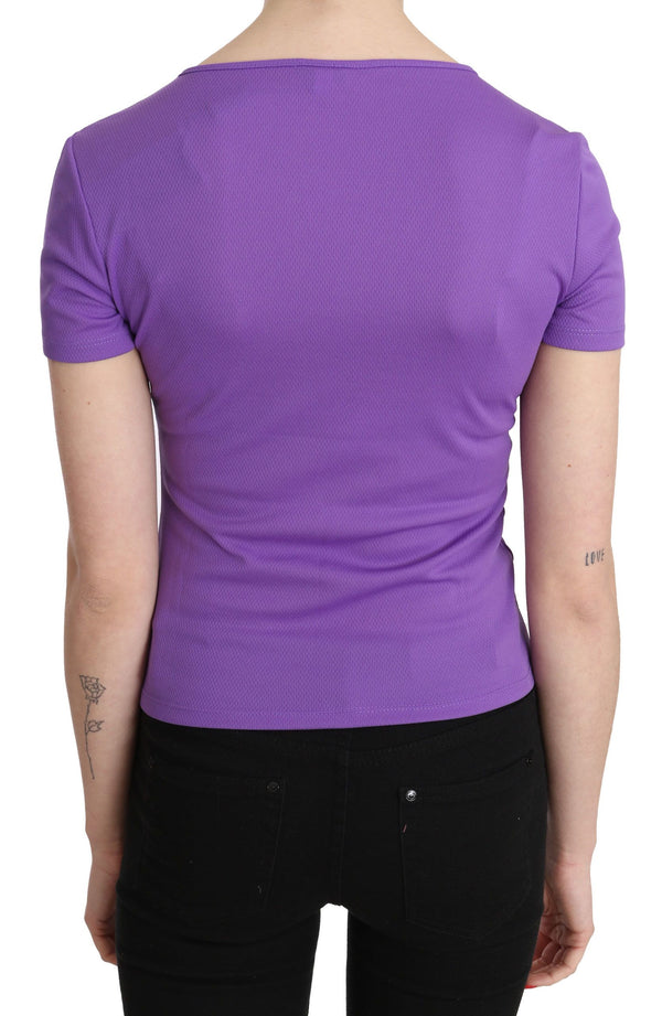 GF Ferre Purple 100% Polyester Short Sleeve TopBlouse