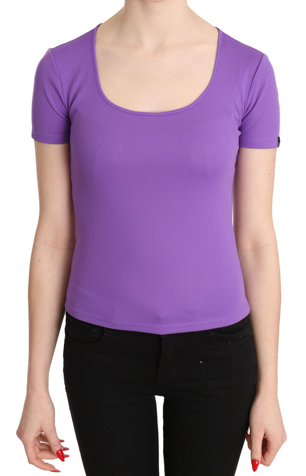 GF Ferre Purple 100% Polyester Short Sleeve TopBlouse