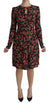 Dolce & Gabbana Black Floral Longsleeve Knee Length Dress