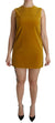 Dolce & Gabbana Mustard Velvet Stretch Shift Mini Dress