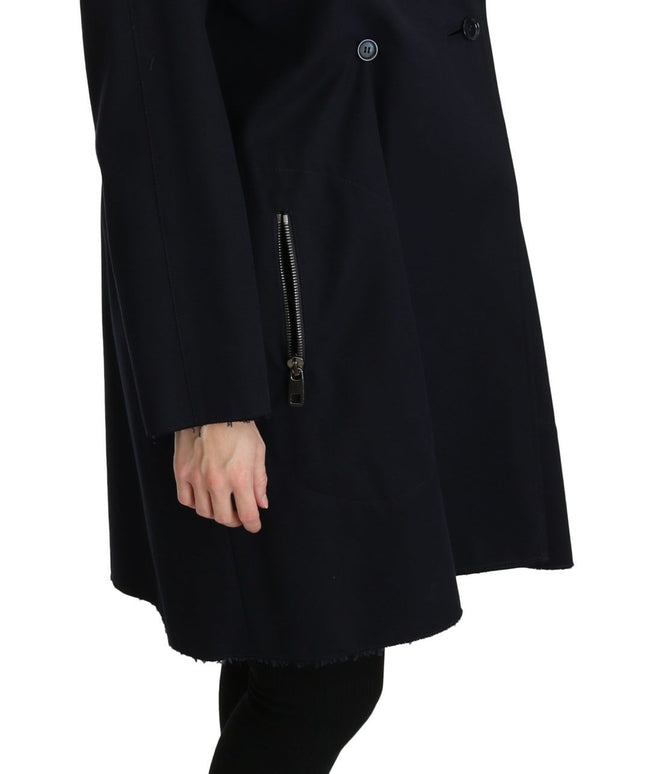 Dolce & Gabbana Coat Blue Cotton Women Trench Jacket