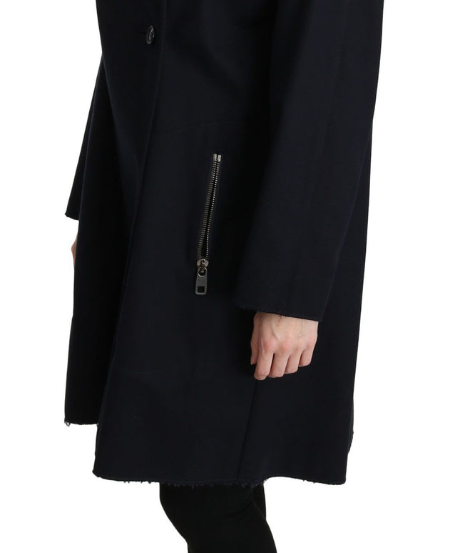 Dolce & Gabbana Coat Blue Cotton Women Trench Jacket