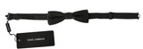 Dolce & Gabbana Gray Patterned Mens Necktie Papillon 100% Silk Bow Tie