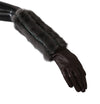 Dolce & Gabbana Brown Mid Arm Length Leather Fur Gloves