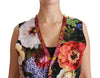 Dolce & Gabbana Multicolor Floral Sleeveless Waistcoat Top Vest