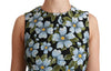 Dolce & Gabbana Blue Floral Brocade Gown Shift Dress