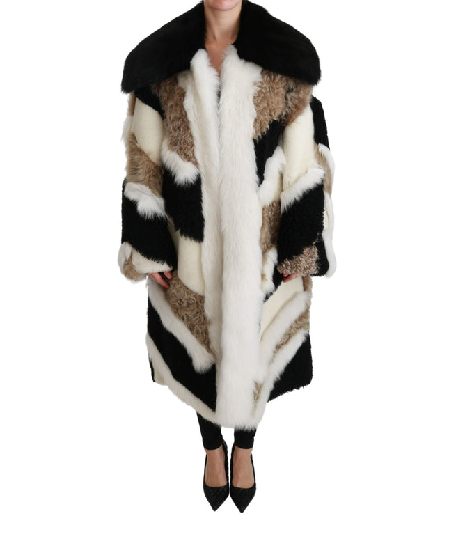 Dolce & Gabbana Sheep Fur Shearling Cape Jacket Coat