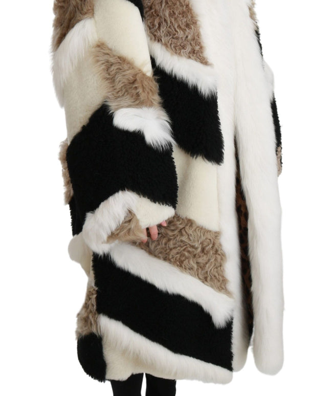 Dolce & Gabbana Sheep Fur Shearling Cape Jacket Coat