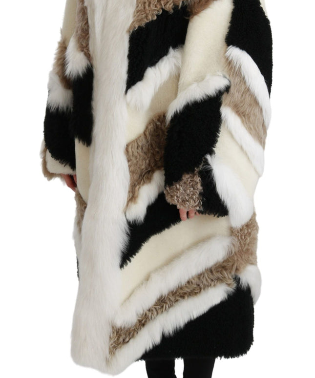 Dolce & Gabbana Sheep Fur Shearling Cape Jacket Coat