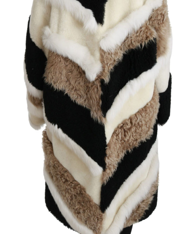 Dolce & Gabbana Sheep Fur Shearling Cape Jacket Coat