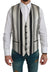 Dolce & Gabbana White Black Stripes Waistcoat Formal Vest