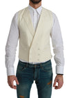 Dolce & Gabbana White Waistcoat Formal WoolVest
