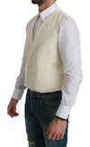 Dolce & Gabbana White Waistcoat Formal WoolVest