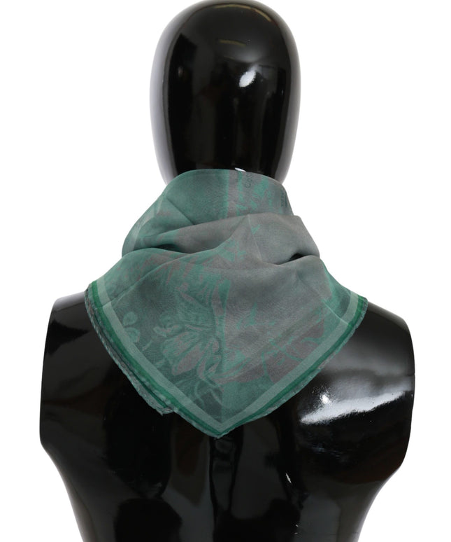 Costume National Green Silk Shawl Foulard Wrap Scarf