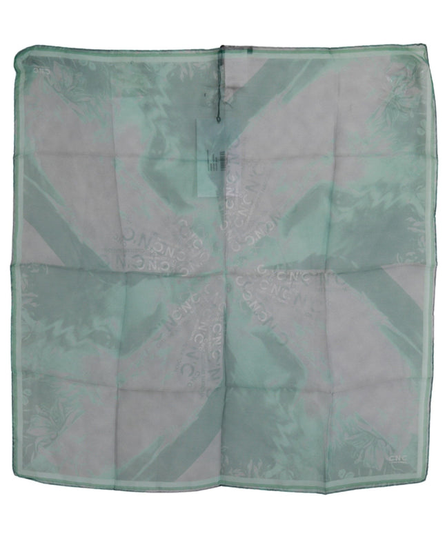 Costume National Green Silk Shawl Foulard Wrap Scarf