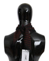Costume National Black Orange 100% Silk Branded Scarf