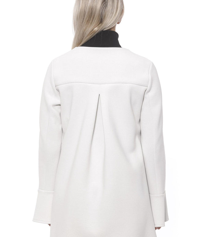 19V69 Italia Elegant White Neoprene Woman Coat - Outfito.ae